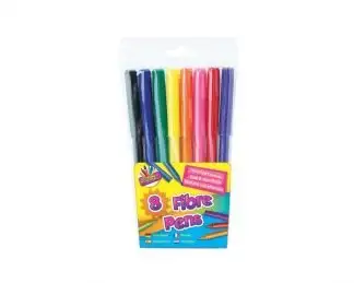 10 Fine Tip Fibre Colouring Pens