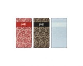 Slim Diary Embroidered Two-Tone Roses