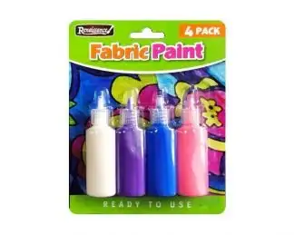 4Pc Fabric Paints On Blister Card
