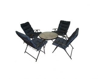 5 Piece Outdoor Furniture Set Black