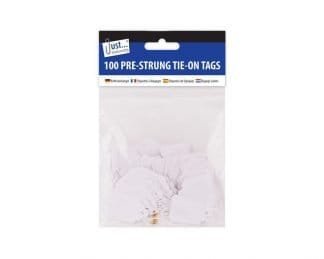 100 Pre Strung Tags 25Cm X 39Mm