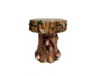 Squirrel In Tree Garden Stool Dark Brown