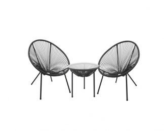 Egg Chair And Table - Black
