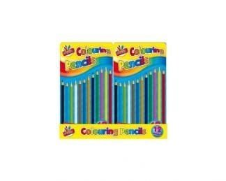12 Full Size Colouring Pencils In Tin Box