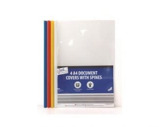4 A4 Clear Document Covers And Spines
