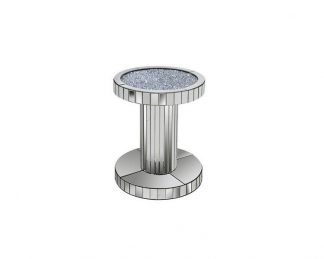 Diamond Mirrored Round End Table