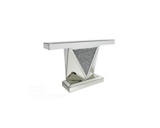 Diamond Mirrored Console Table