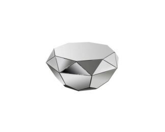 Octagonal Faceted And Mirrored Coffee Table