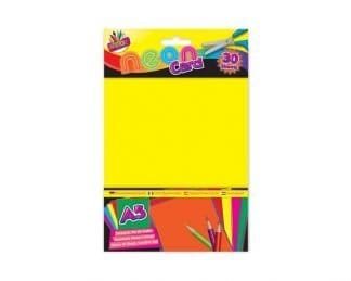 30 Sheets A5 Neon Card Assorted Colours