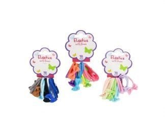 Hair Elastics W/Bow No Metal 1