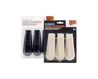 Rubber Door Stoppers Black 3Pcs