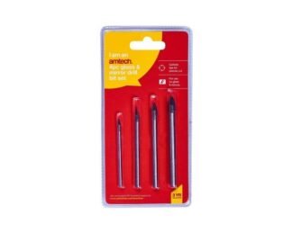 4Pc Glass And Mirror Drill Bit Set