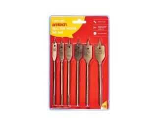 6Pc Flat Wood Bit Set ?Titanium