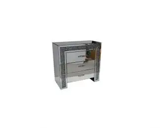 3-Drawer?Chest Diamond Mirrored