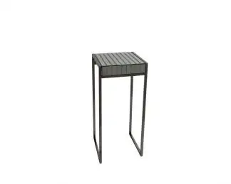 End Table With Panelled Mirror 70Cm