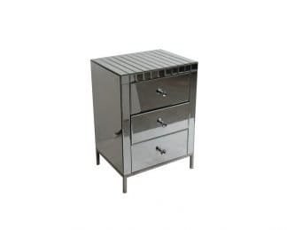 3-Drawer Bedside Chest Mirrored