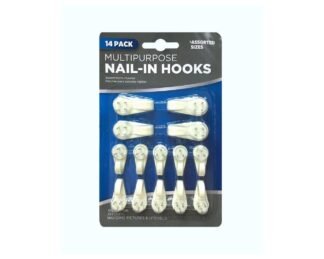 Nail In Hooks Asstd Szs 14Pk