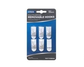 Stick-On Removable Hooks 6Pk