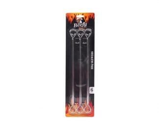 Bbq Skewers Metal 26Cm 6Pc
