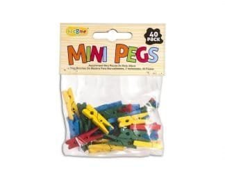 Craft Pegs Mini Coloured 40Pcs