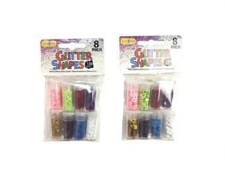 Glitter Shapes Asst Cols 8Pk