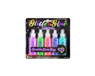Glitter Glue Neon 22Ml 5Pk
