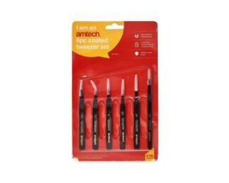 6Pc Coated Tweezer Set