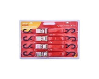 4Pc 25Mm Ratchet Tie Down Set