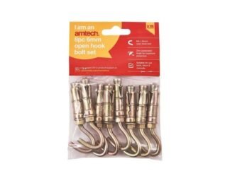 8Pc 6Mm Open Hook Bolts