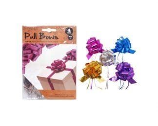 Pull Bows Metallic 12Cm 4Pk