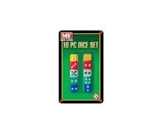 10Pc Dice Set On Blistercard "M.Y"