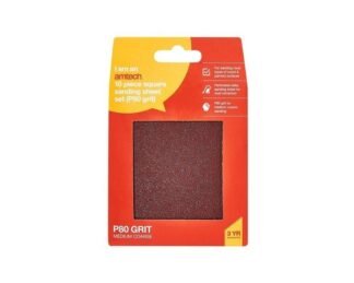 10Pc Square Sanding Sheet Set (P80 Grit ) (110 X 100Mm)