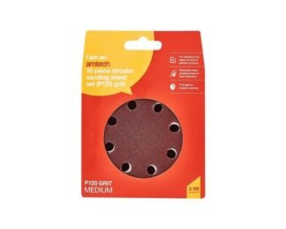 10Pc Circular Sanding Sheet Set (P120 Grit) (Dia 115Mm)