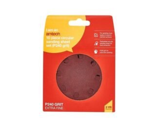 10Pc Circular Sanding Sheet Set (P240 Grit) (Dia 115Mm)