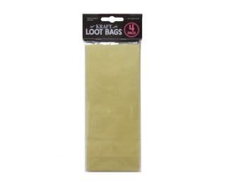 Kraft Tall Loot Bags 22X9Cm 4Pk