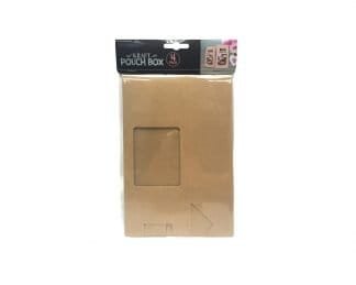 Kraft Pouch Box W/Window 4Pk