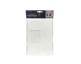 White Pouch Box W/Window 4Pk