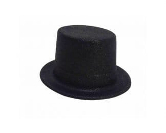 Dress Up Top Hat Glitter Black