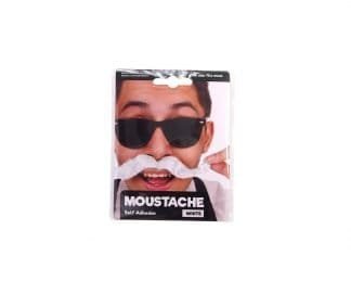 Dress Up Moustache Self Adhesive White