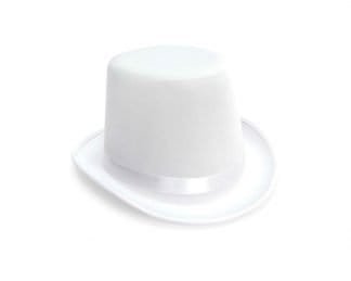 Dress Up Fabric Top Hat White