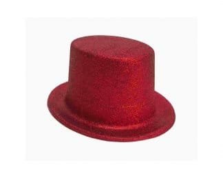 Dress Up Top Hat Glitter Red