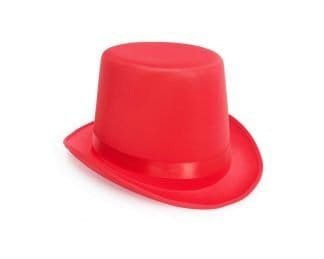 Dress Up Fabric Top Hat Red