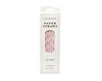 Party Paper Straws Pink 20Pk