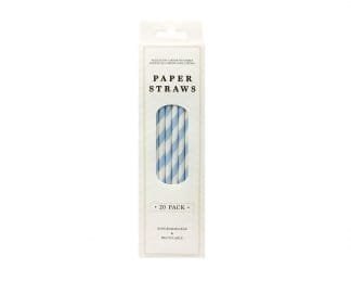 Party Paper Straws Blue 20Pk
