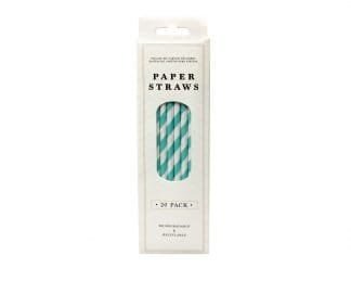 Party Paper Straws Teal 20Pk