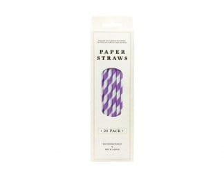 Party Paper Straws Purple 20Pk